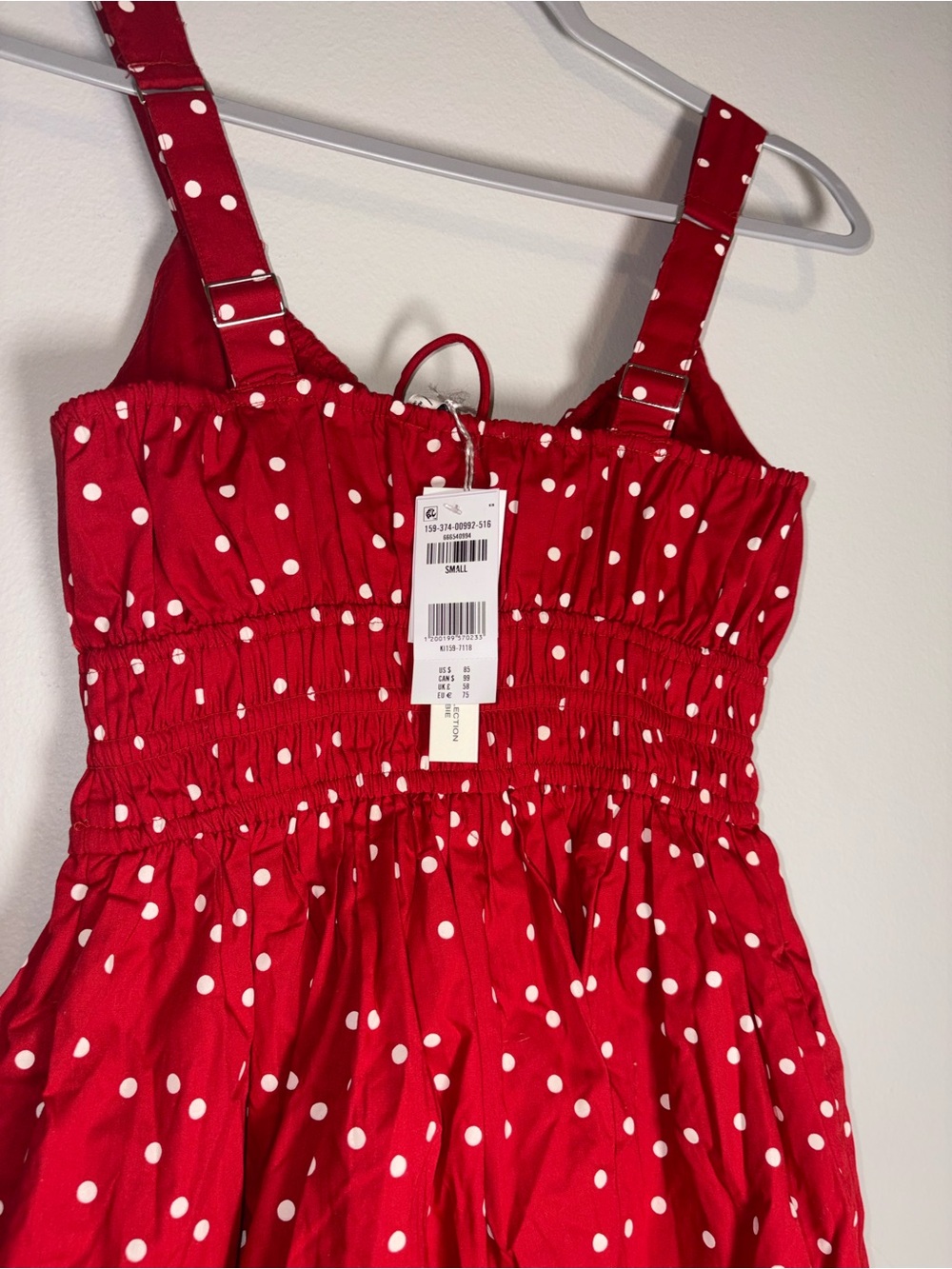 Abercrombie & Fitch Burgundy Polka Dot Mini Dress - Picture 7 of 7